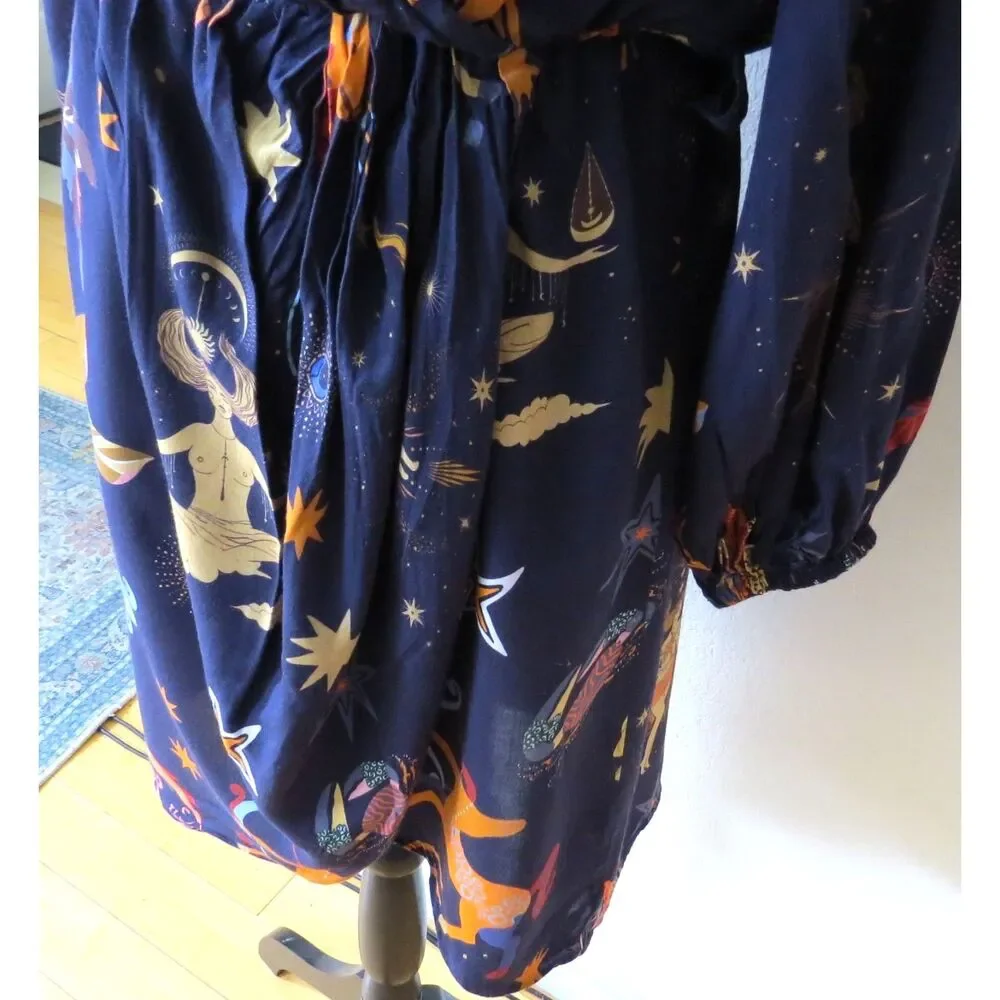 America & Beyond Dark Night Celestial Print Dress Medium NWOT - Picture 7 of 13